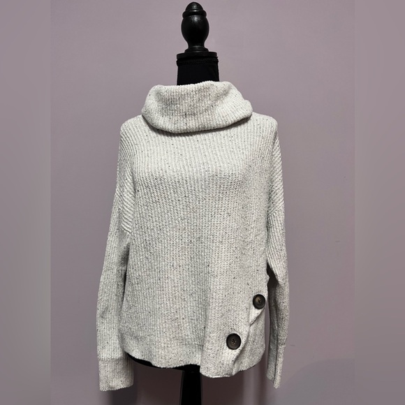 JESSICA Simpson COWL Button COTTON Blend SWEATER - Picture 1 of 7